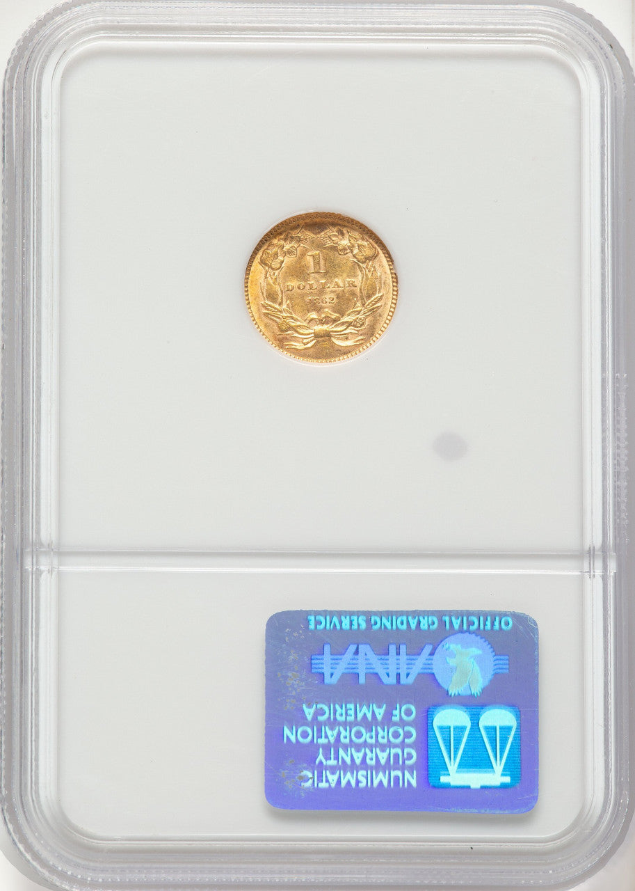 1862 G$1 Gold Dollar NGC MS62