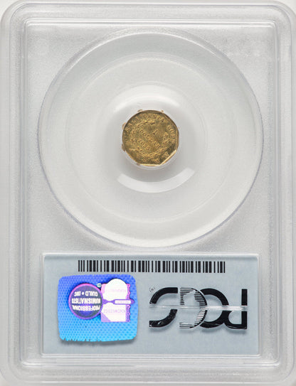 1855 Liberty Octagonal 1 Dollar BG-533 Low R.4 California Fractional Gold PCGS MS61