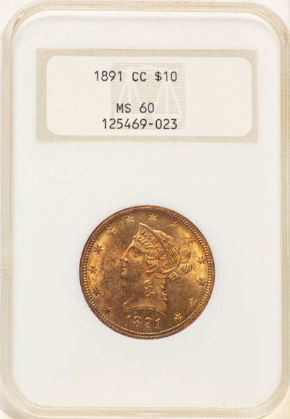 1891-CC $10 Liberty Eagle NGC MS60