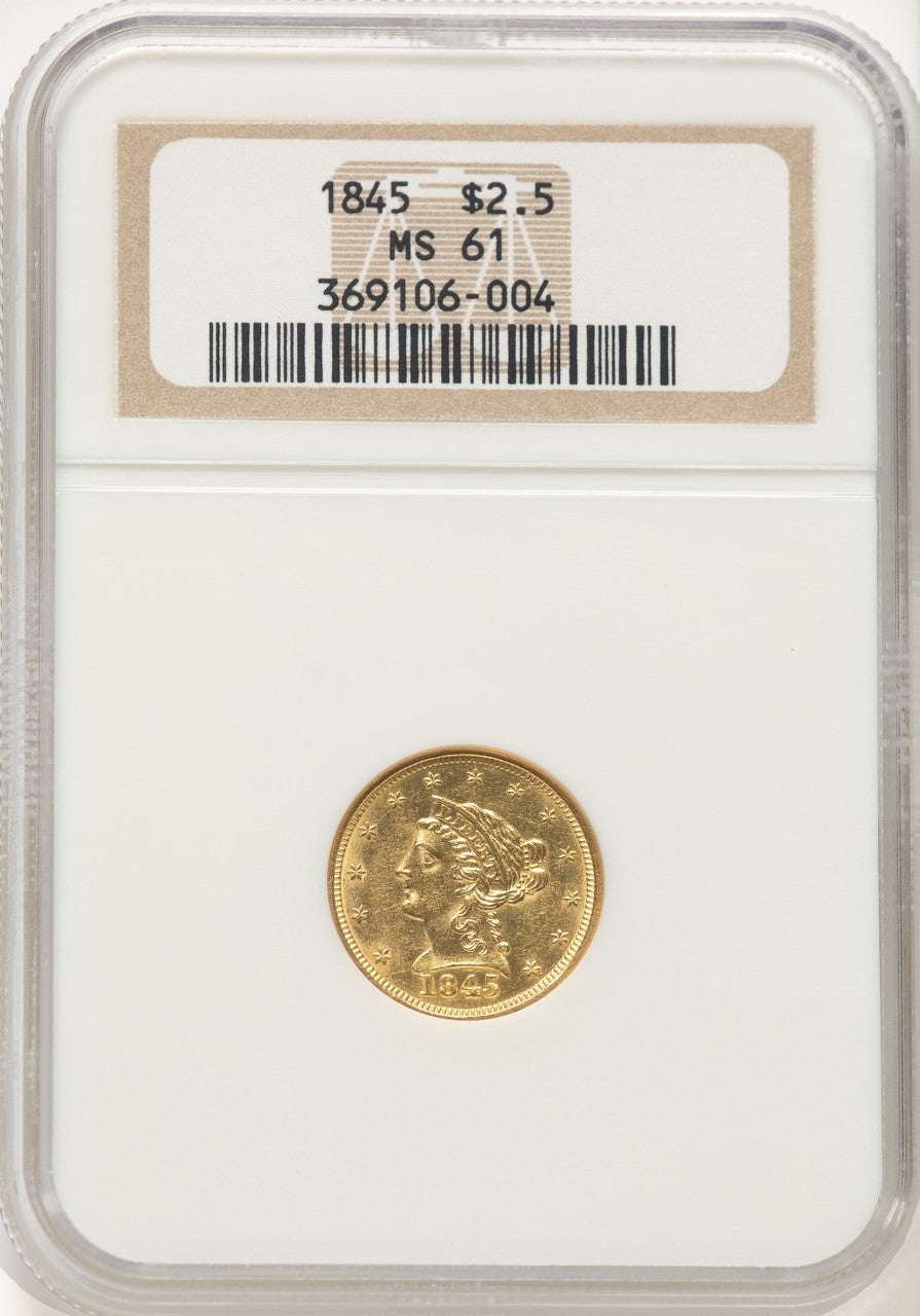 1845 $2.50 Liberty Quarter Eagle NGC MS61