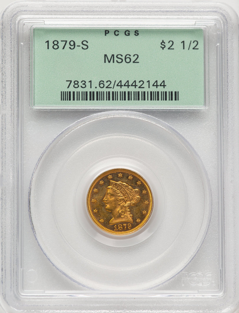 1879-S $2.50 Liberty Quarter Eagle PCGS MS62