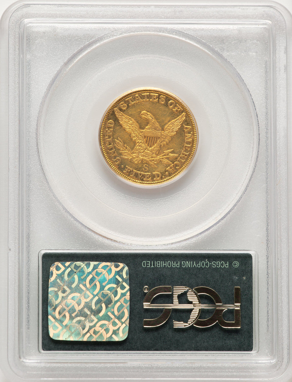 1857-S $5 Liberty Half Eagle PCGS AU50