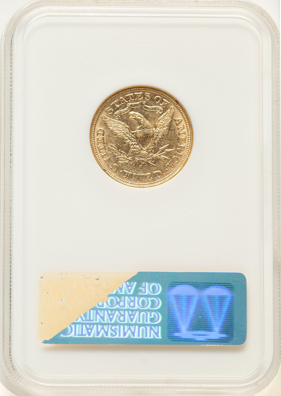1869-S $5 Liberty Half Eagle NGC AU53