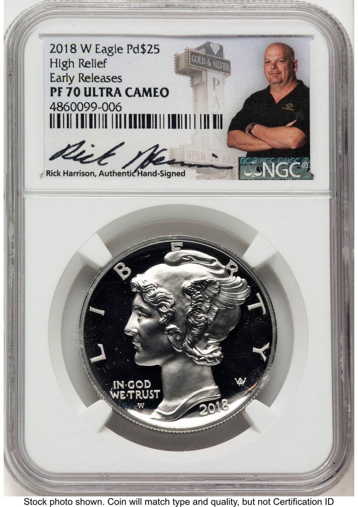 2018-W Palladium Eagle 1 oz 1.00 oz ER Rick Harrison NGC PF70