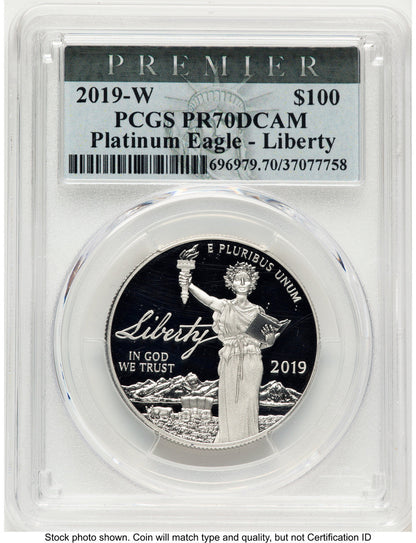 2019-W Proof Platinum Eagle 1 oz Premier Label PCGS PR70