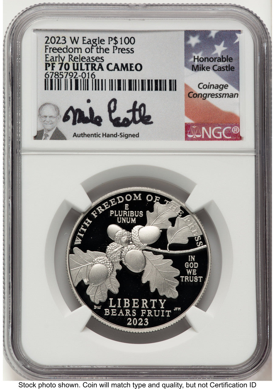 2023-W Proof Platinum Eagle 1 oz ER Mike Castle NGC PF70