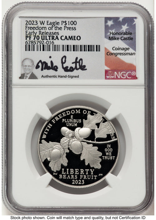 2023-W Proof Platinum Eagle 1 oz ER Mike Castle NGC PF70
