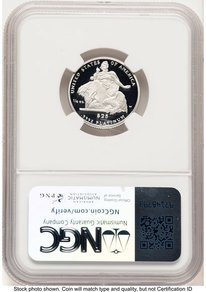 2004-W Proof Platinum Eagle 1/4 oz Brown Label NGC PF70