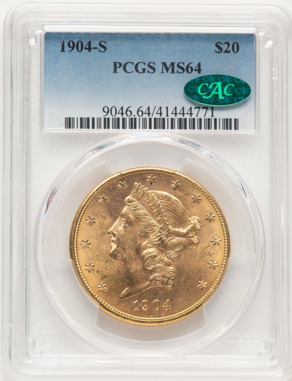 1904-S $20 CAC Liberty Double Eagle PCGS MS64