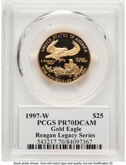 1997-W Proof Gold Eagle 1/2 oz Reagan Legacy Series Michael Reagan PCGS PR70
