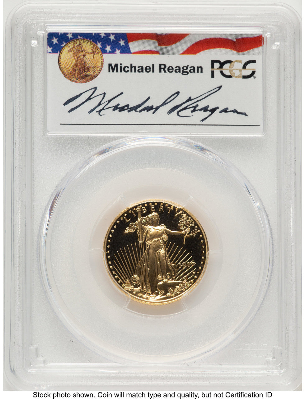 1997-W Proof Gold Eagle 1/4 oz Reagan Legacy Series Michael Reagan PCGS PR70