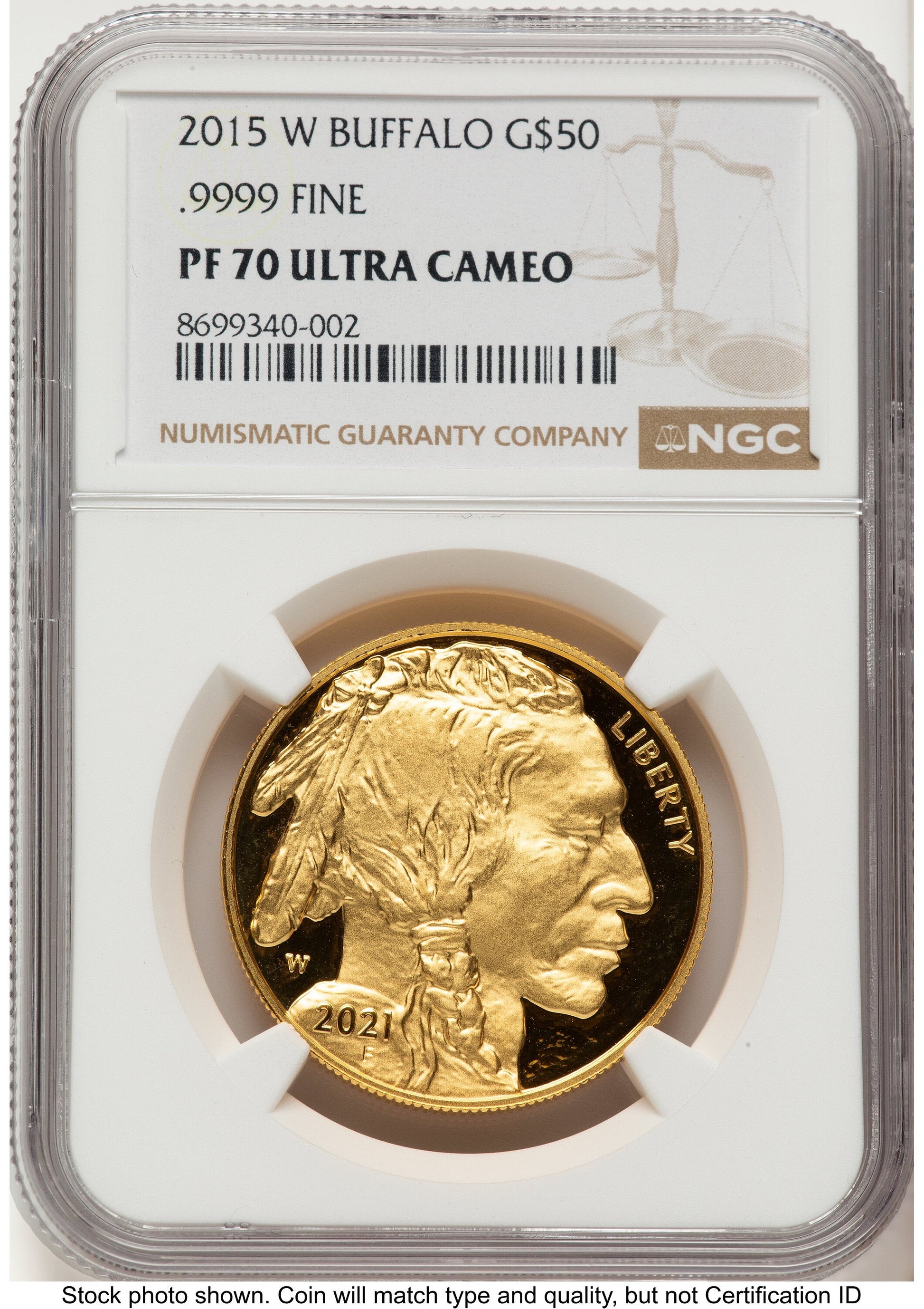 2015-W Proof Gold Buffalo 1 oz Brown Label NGC PF70