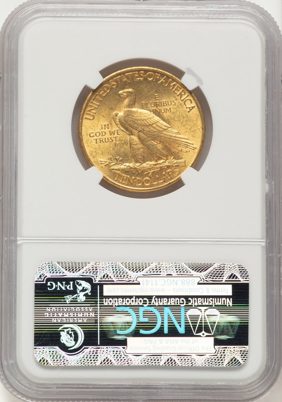 1908 $10 MOTTO Indian Eagle NGC MS62