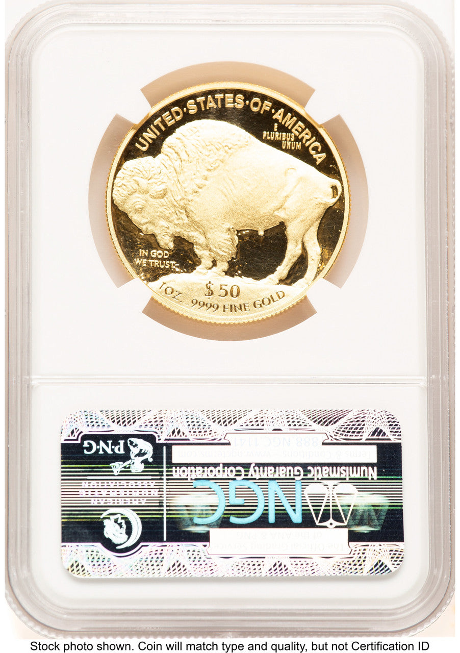 2014-W Proof Gold Buffalo 1 oz ER Blue NGC PF70