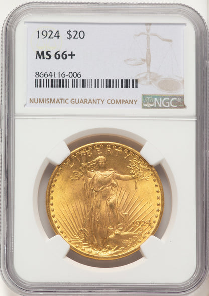 1924 $20 Saint Saint-Gaudens Double Eagle NGC MS66+