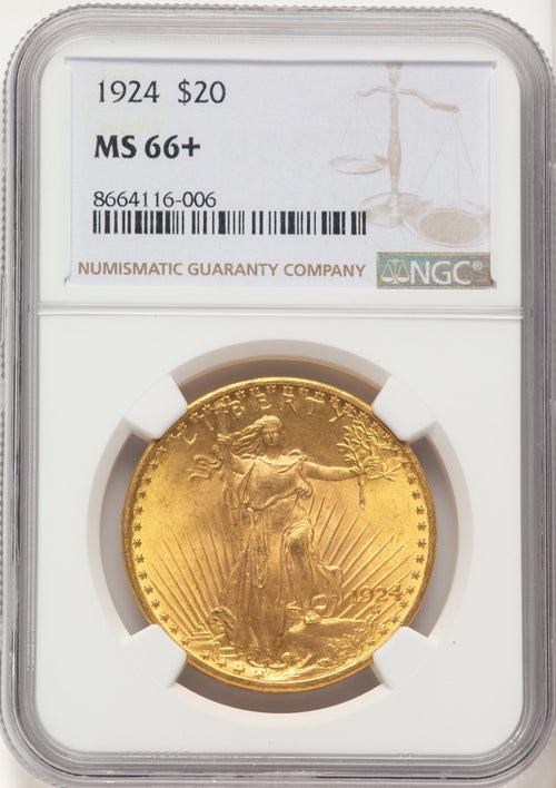 1924 $20 Saint Saint-Gaudens Double Eagle NGC MS66+