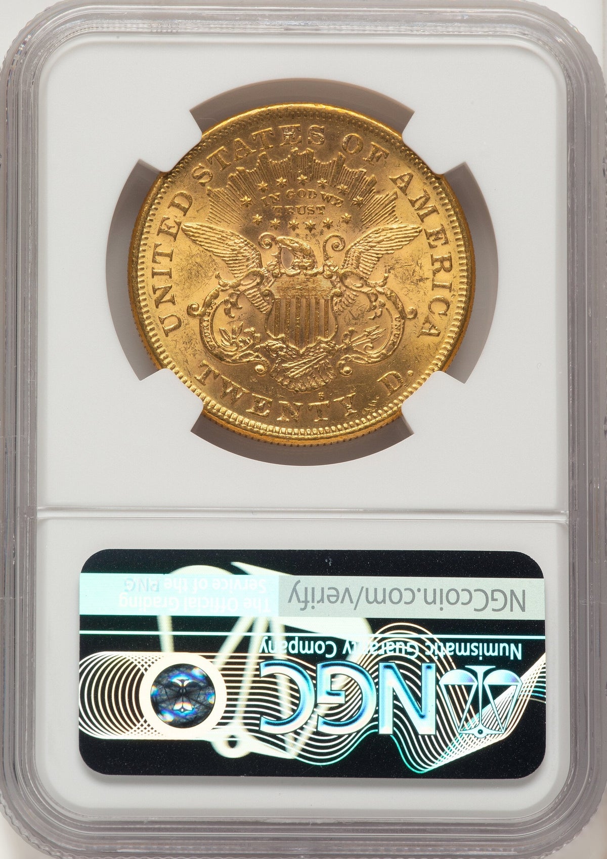 1876-S $20 Liberty Double Eagle NGC MS60