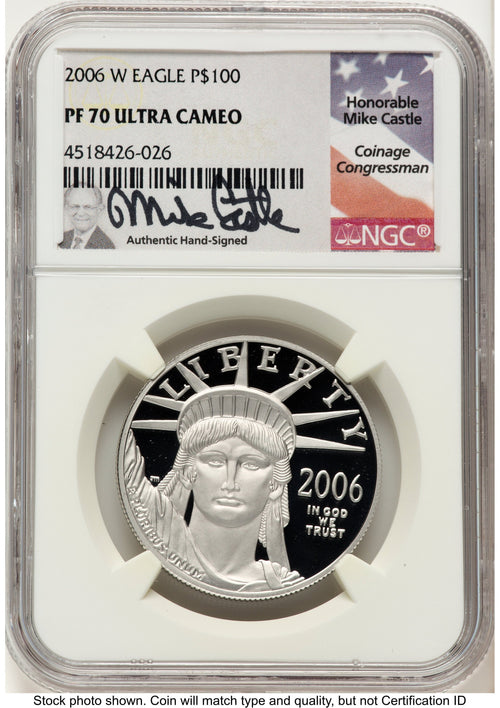 2006-W Proof Platinum Eagle 1 oz Mike Castle NGC PF70