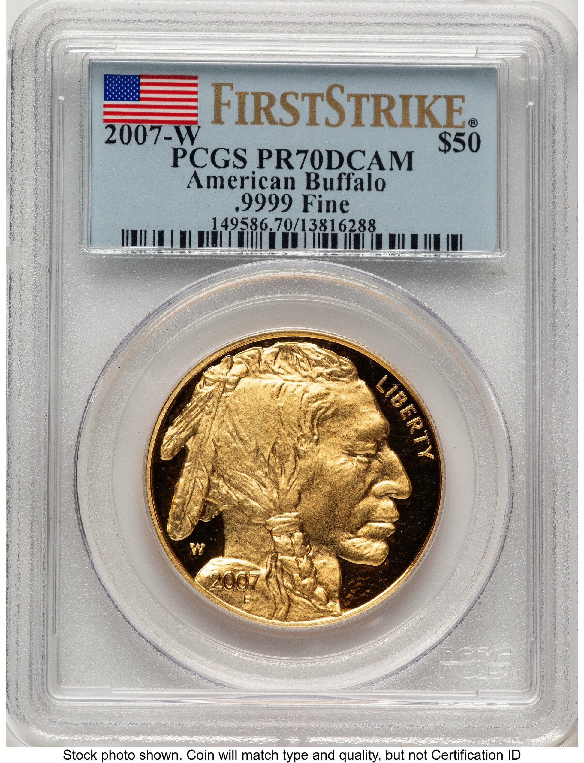 2007-W Proof Gold Buffalo 1 oz FS Flag PCGS PR70