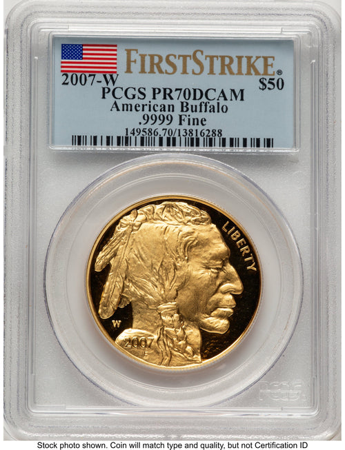 2007-W Proof Gold Buffalo 1 oz FS Flag PCGS PR70