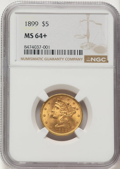 1899 $5 Liberty Half Eagle NGC MS64+