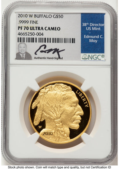 2010-W Proof Gold Buffalo 1 oz NGC PF70 Ed Moy