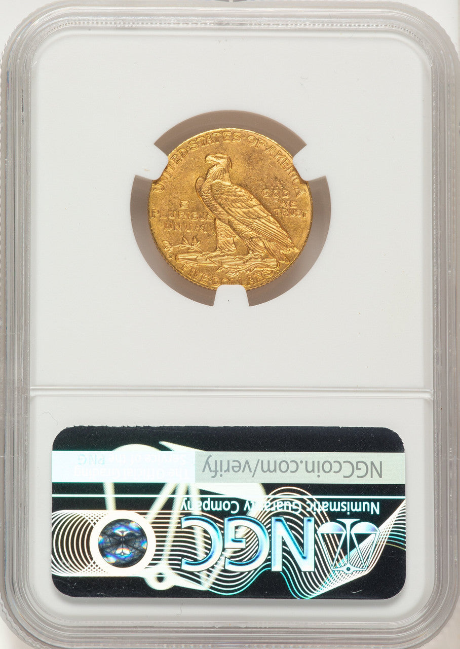 1908-D $5 Indian Half Eagle NGC MS63