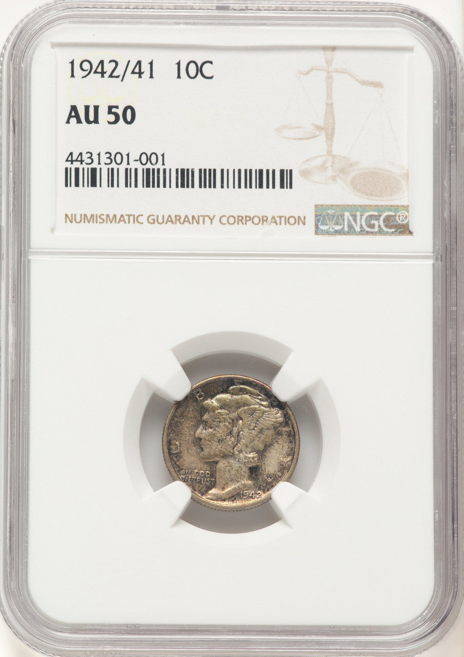 1942/1 10C FS-101 Mercury Dime NGC AU50