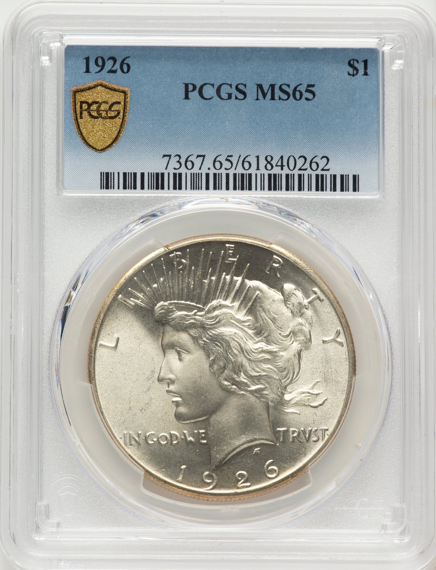 1926 Peace Dollar PCGS MS65