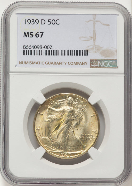 1939-D 50C Walking Liberty Half Dollar NGC MS67