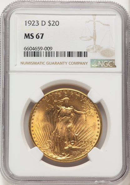 1923-D $20 Saint-Gaudens Double Eagle NGC MS67