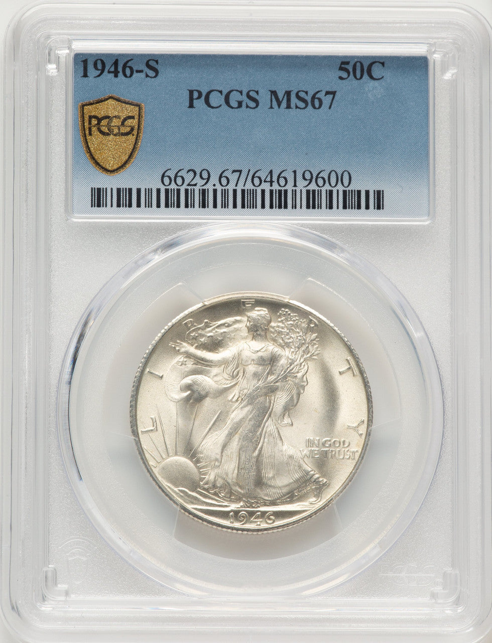 1946-S 50C Walking Liberty Half Dollar PCGS MS67
