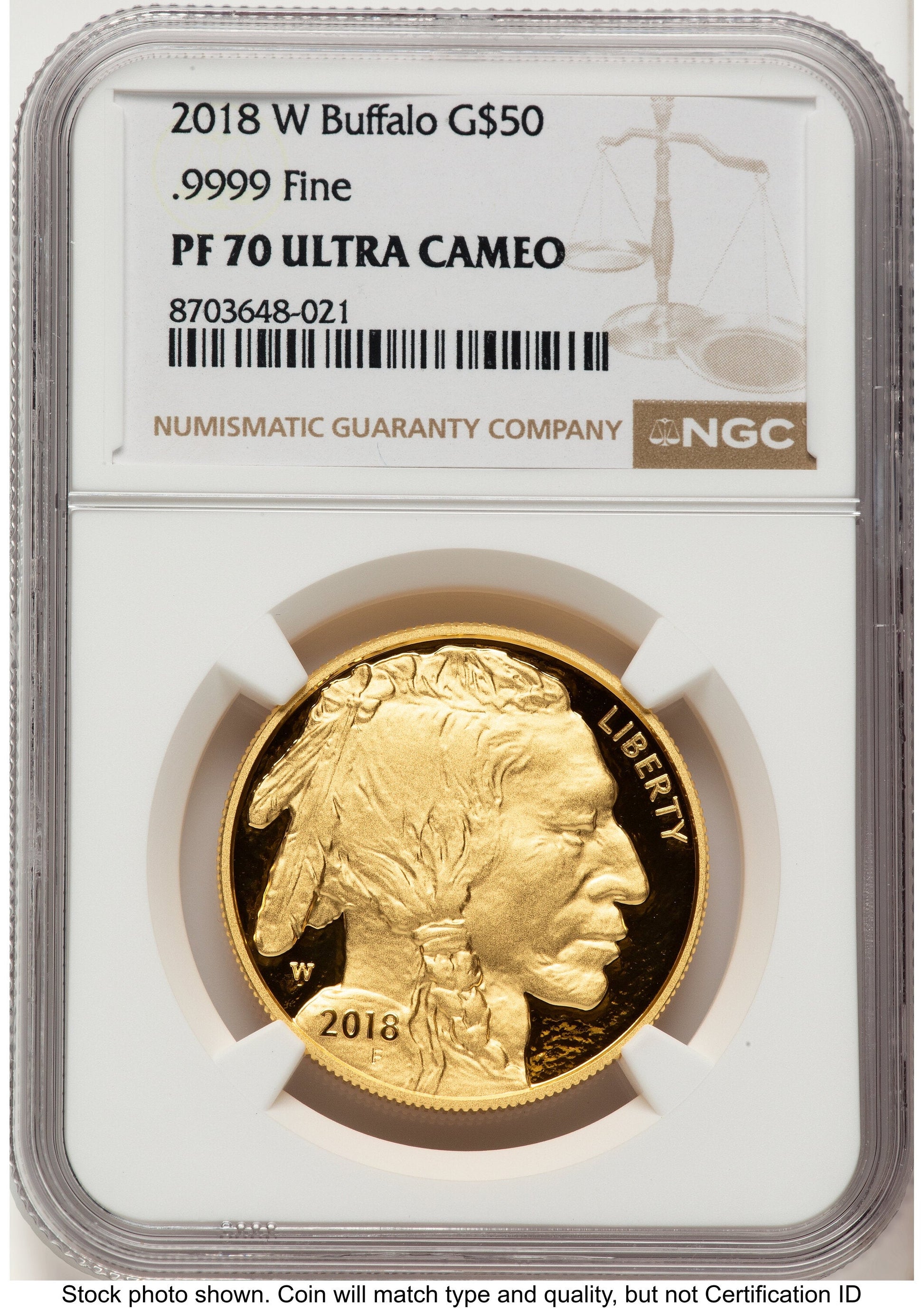 2018-W Proof Gold Buffalo 1 oz Brown Label NGC PF70