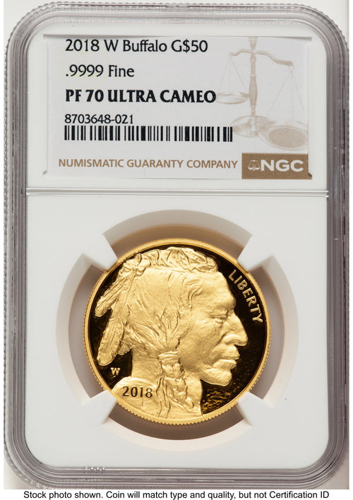 2018-W Proof Gold Buffalo 1 oz Brown Label NGC PF70