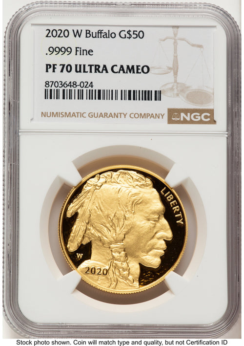 2020-W Proof Gold Buffalo 1 oz Brown Label NGC PF70