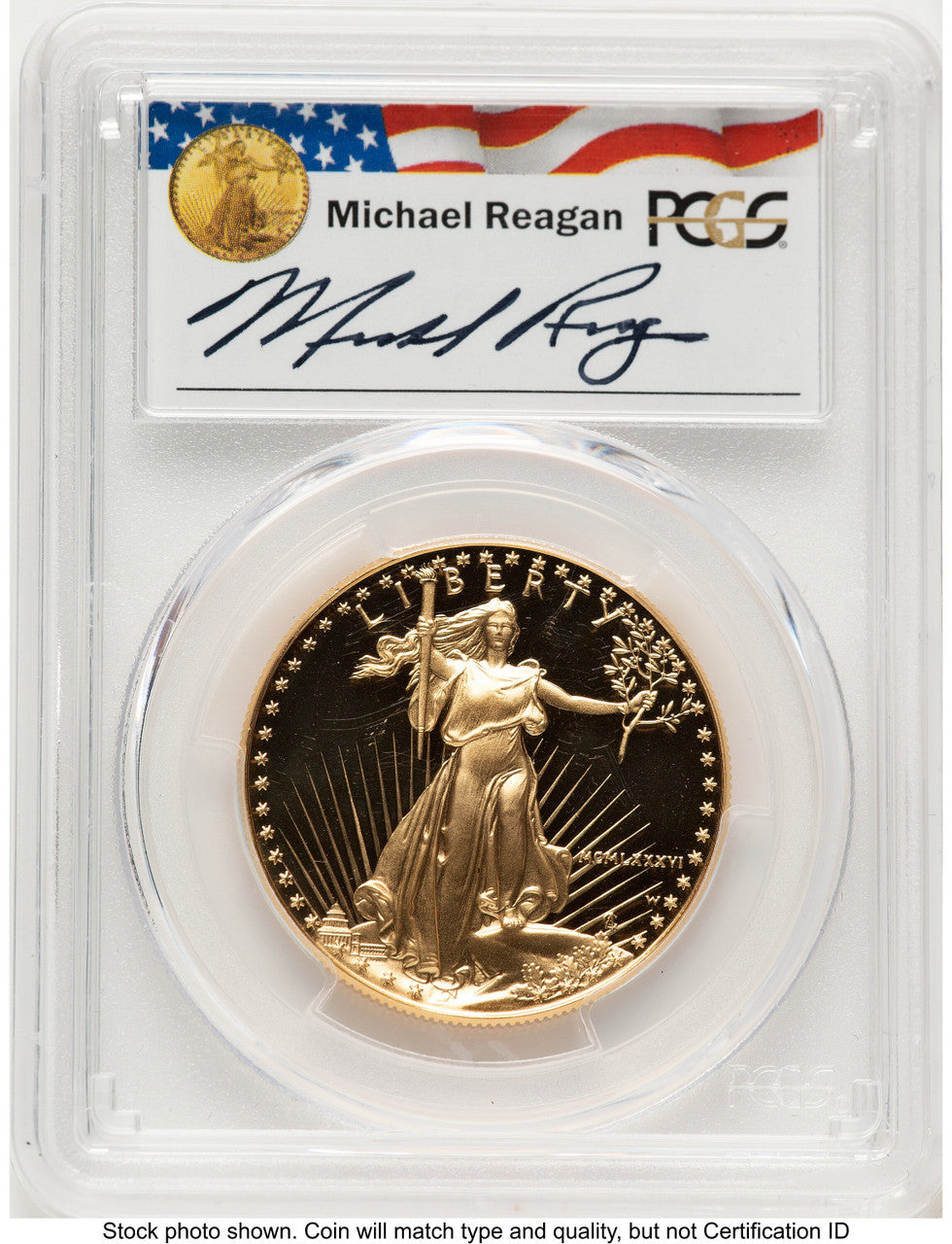 1986-W Proof Gold Eagle 1 oz 1.00 oz Reagan Legacy Series Michael Reagan PCGS PR70