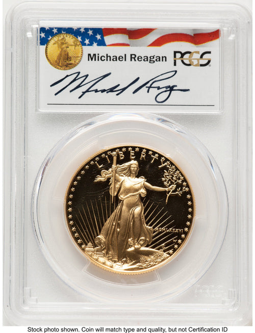1986-W Proof Gold Eagle 1 oz 1.00 oz Reagan Legacy Series Michael Reagan PCGS PR70