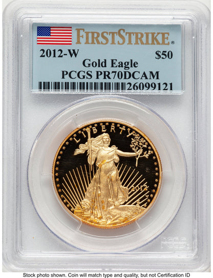 2012-W Proof Gold Eagle 1 oz FS Flag PCGS PR70