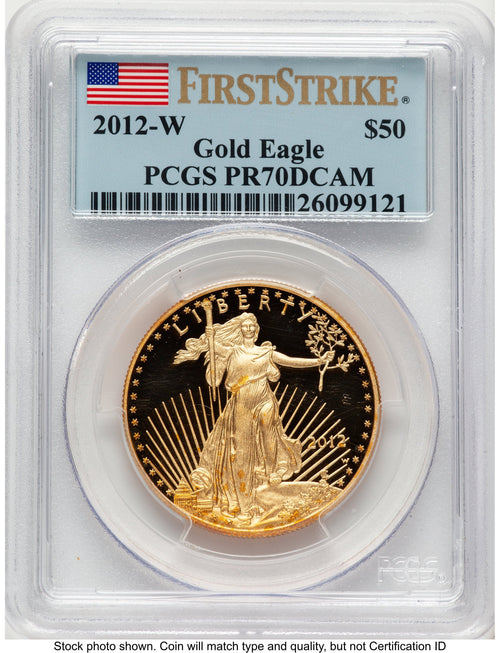 2012-W Proof Gold Eagle 1 oz FS Flag PCGS PR70