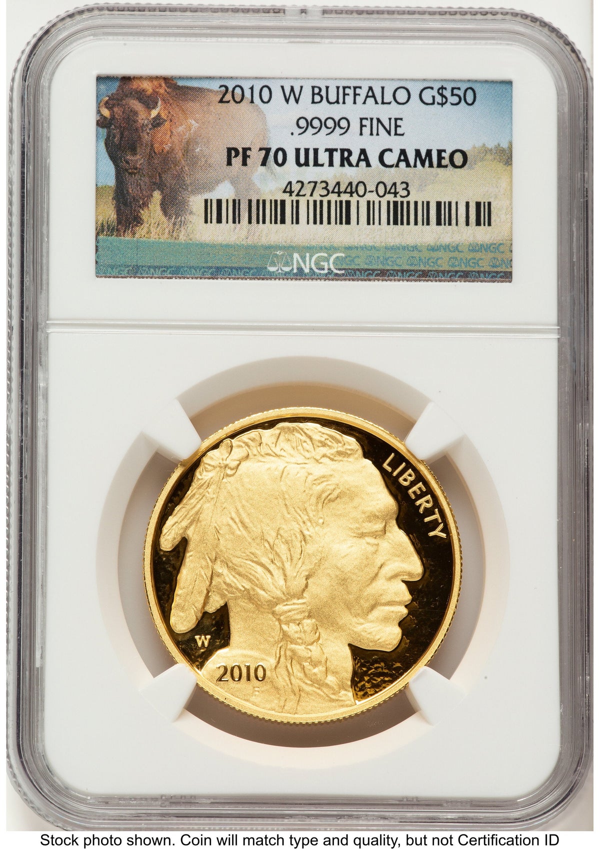 2010-W Proof Gold Buffalo 1 oz Bison Label NGC PF70