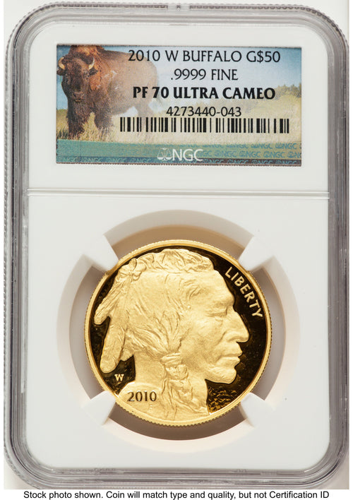 2010-W Proof Gold Buffalo 1 oz Bison Label NGC PF70