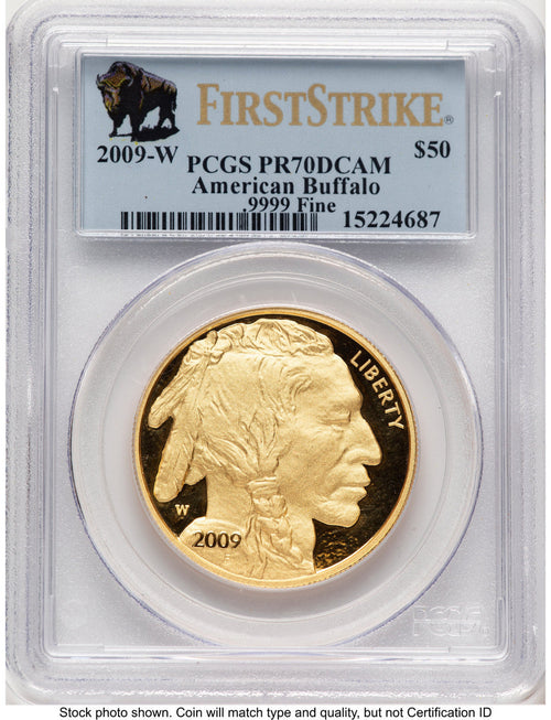 2009-W Proof Gold Buffalo 1 oz FS Bison Label PCGS PR70