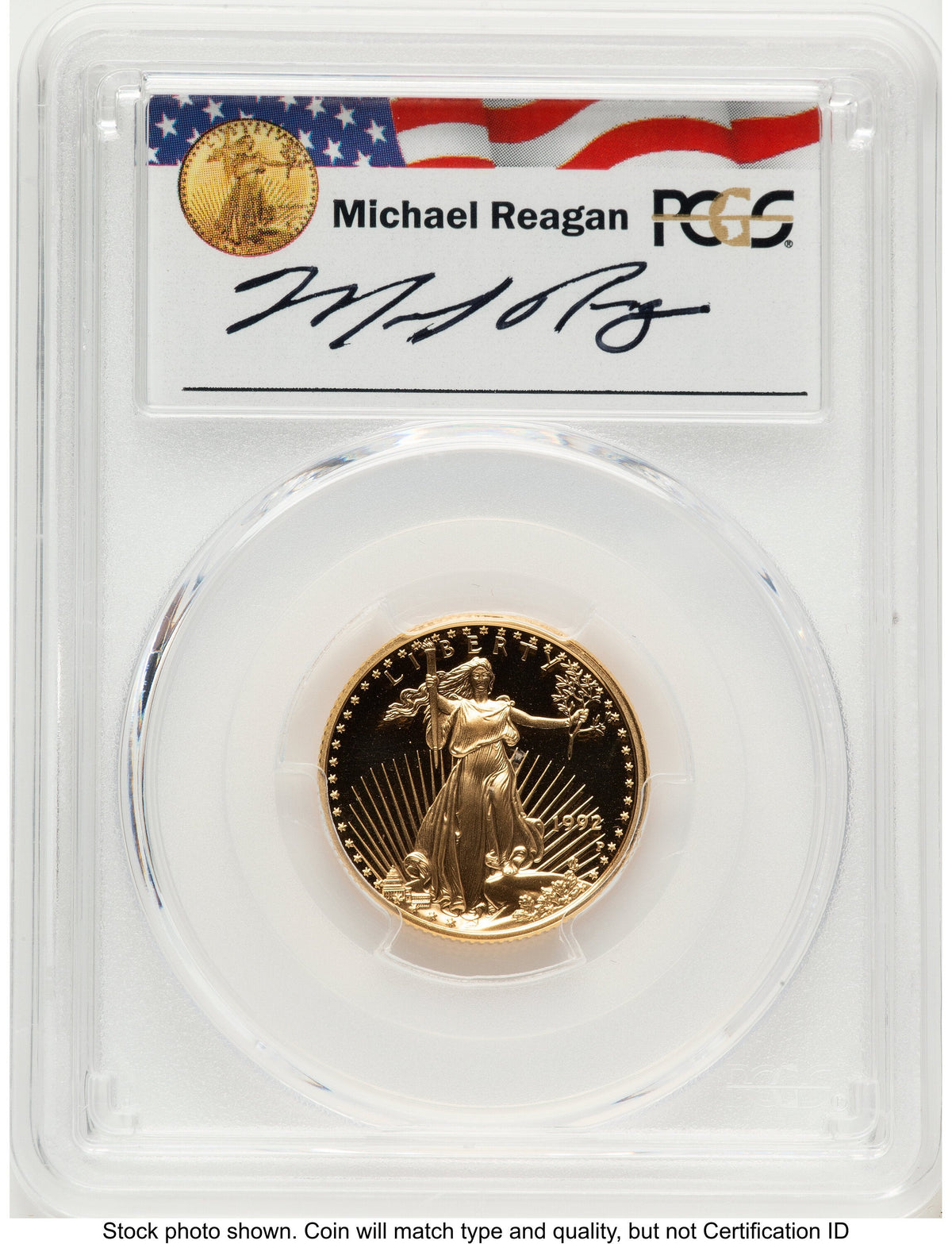1992-P Proof Gold Eagle 1/4 oz Reagan Legacy Series Michael Reagan PCGS PR70