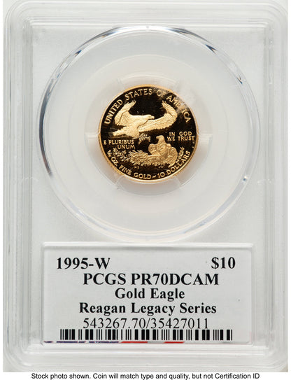 1995-W Proof Gold Eagle 1/4 oz Reagan Legacy Series Michael Reagan PCGS PR70