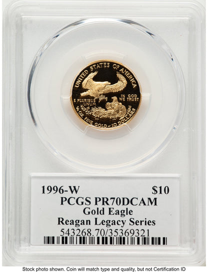 1996-W Proof Gold Eagle 1/4 oz Reagan Legacy Series Michael Reagan PCGS PR70