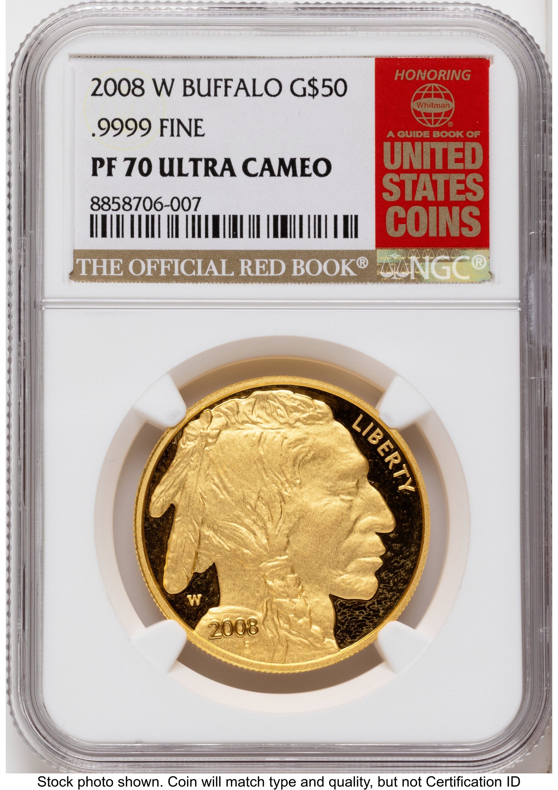 2008-W Proof Gold Buffalo 1 oz Red Book NGC PF70