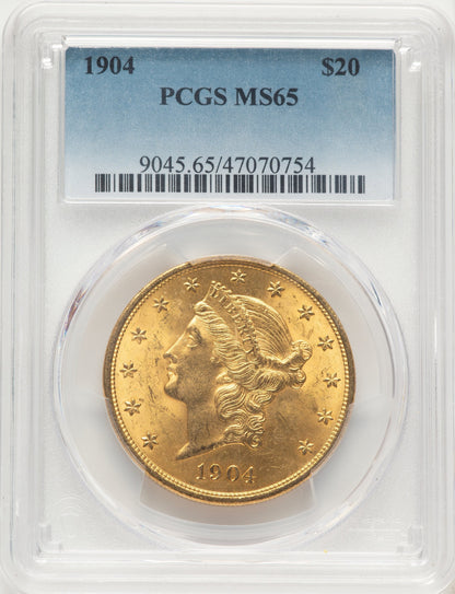 1904 $20 Liberty Blue Gradient Liberty Double Eagle PCGS MS65