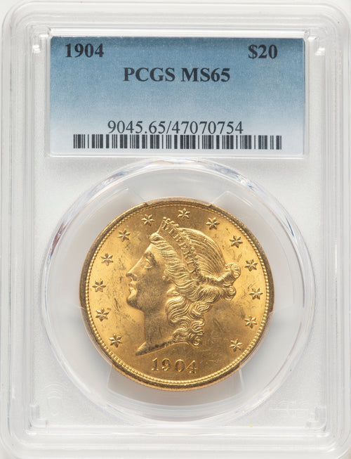 1904 $20 Liberty Blue Gradient Liberty Double Eagle PCGS MS65