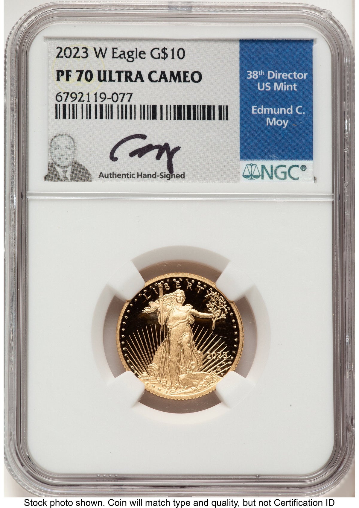 2023-W Proof Gold Eagle 1/4 oz NGC PF70 Ed Moy