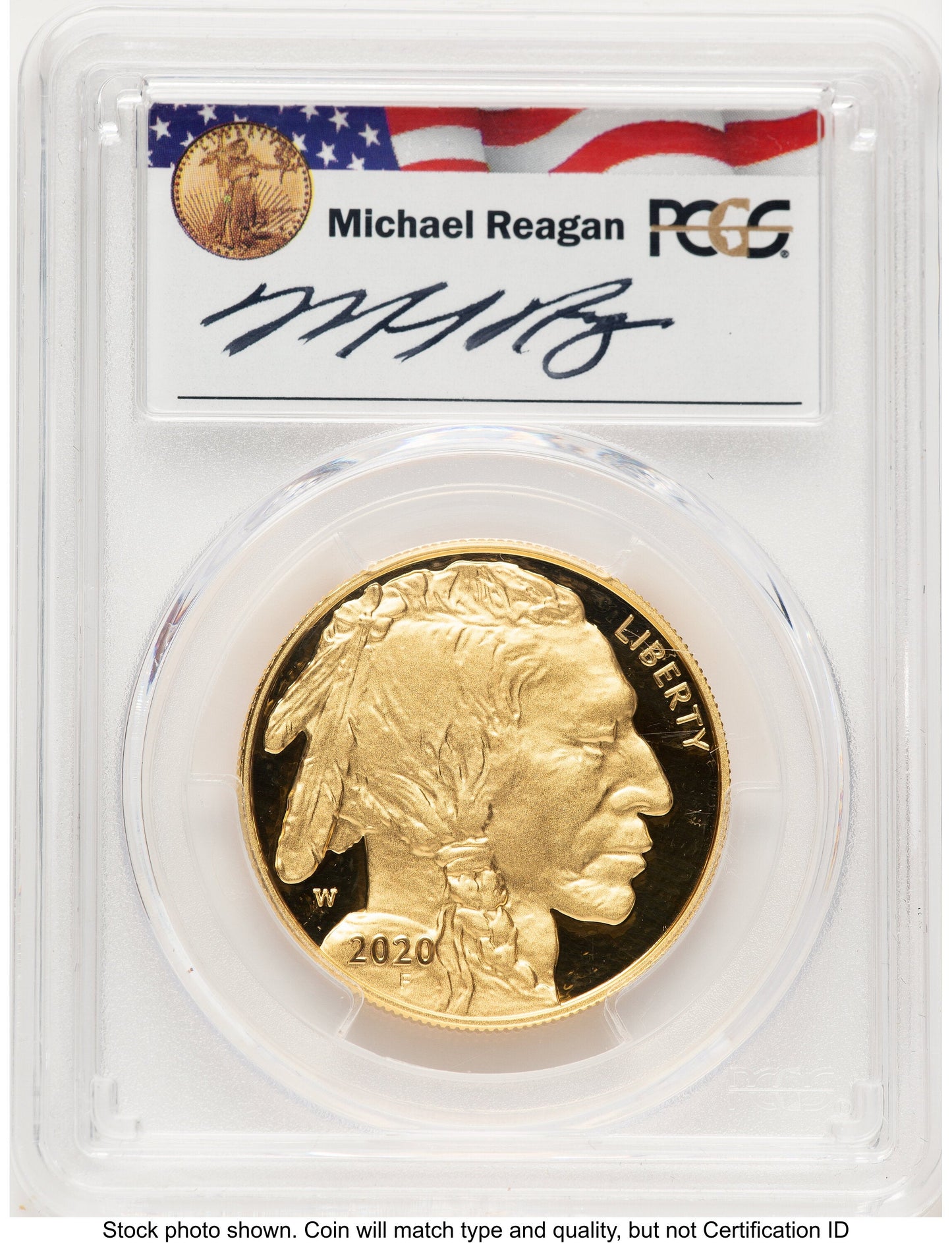 2020-W Proof Gold Buffalo 1 oz FDI Reagan Legacy Series Michael Reagan PCGS PR70